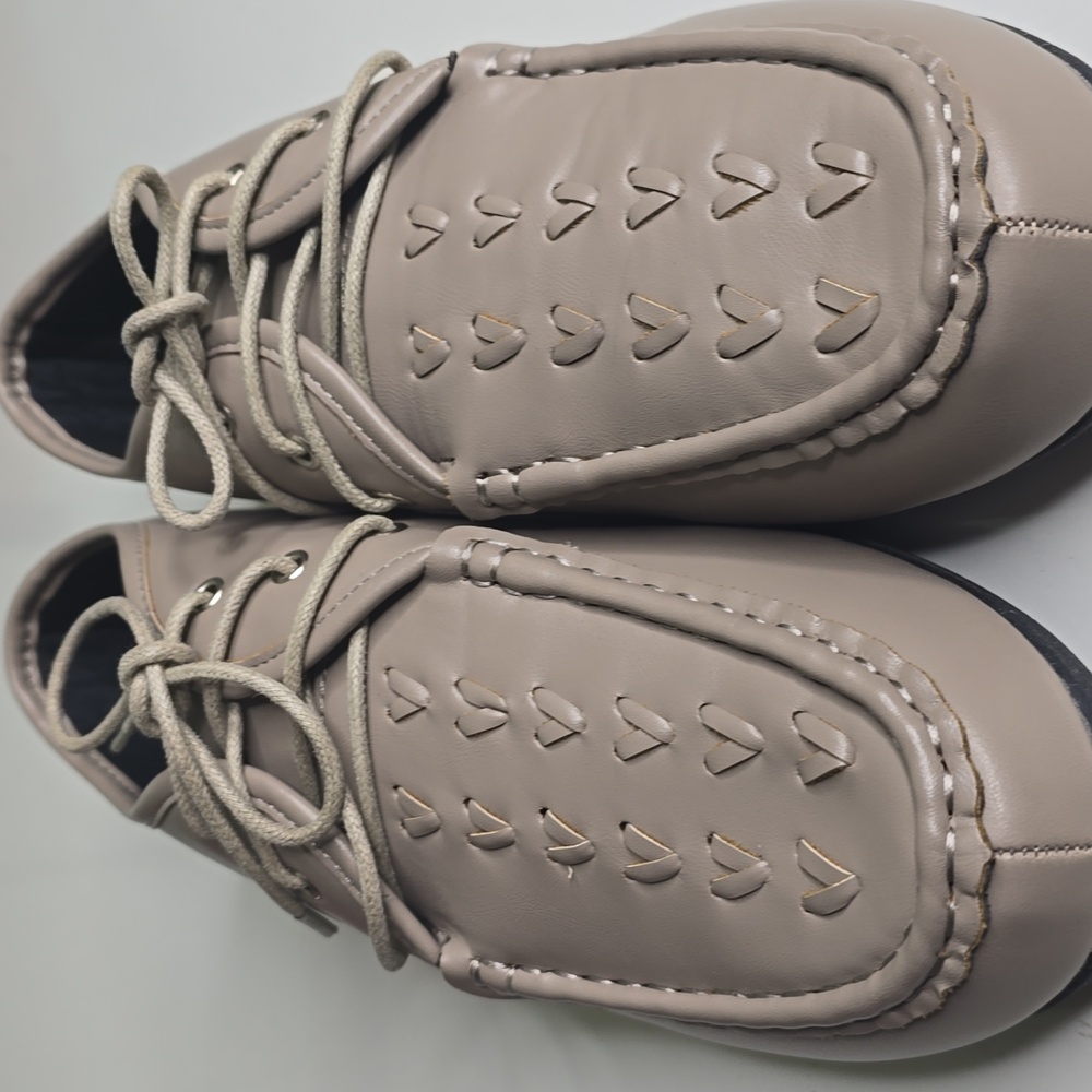 Women's Angel Steps Dasher Lace -Up Shoes 8 Taupe - Picture 12 of 13